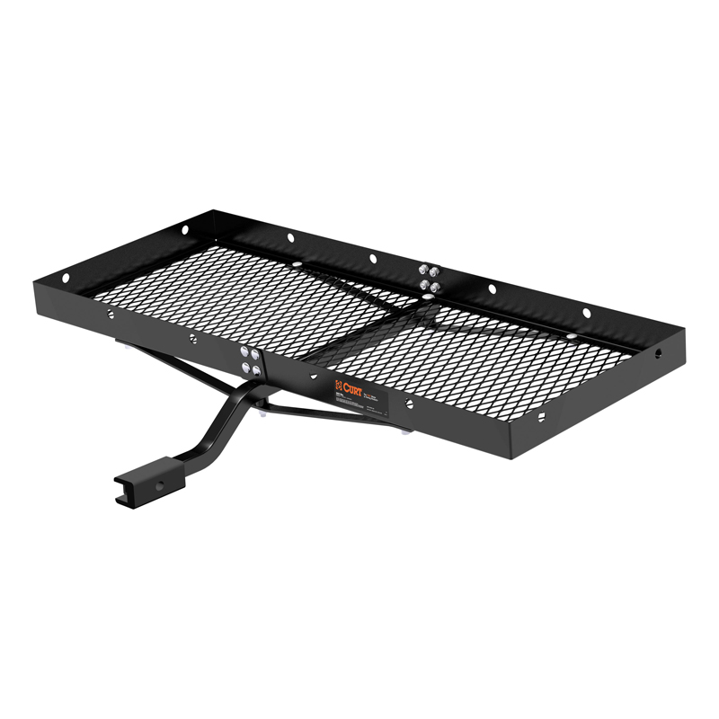 CURT | 48" x 20" Black Steel Tray Cargo Carrier (1-1/4", 2" Adapter, 300 lbs.)