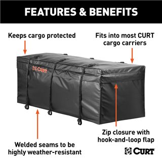 CURT | 56" x 22" x 21" Weather-Resistant Vinyl Cargo Bag