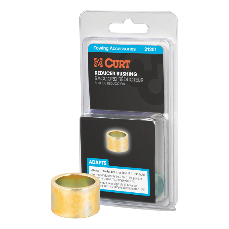 CURT | Trailer Ball Reducer Bushing (From 1-1/4" to 1" Stem, Packaged) CURT Hitch Balls & Mounts