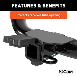 CURT | 2" Rubber Hitch Tube Cover with 4-Way Flat Holder (Packaged) CURT Hitch Accessories