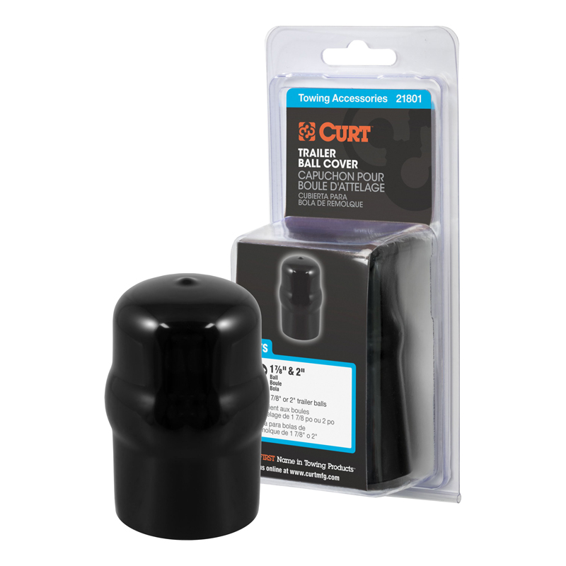 CURT | Trailer Ball Cover (Fits 1-7/8" or 2" Balls, Black Rubber, Packaged)
