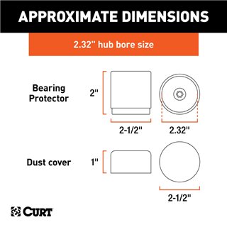 CURT | 2.32" Bearing Protectors & Covers (2-Pack) CURT Wheel Bearings & Hubs