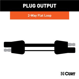 CURT | 2-Way Flat Connector Plug & Socket with 12" Wires CURT Electrical & Wiring