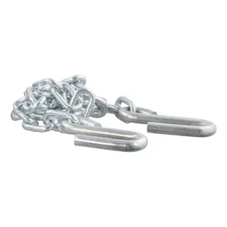 CURT 48 Safety Chain with 2 S-Hooks (5,000 lbs, Clear Zinc)