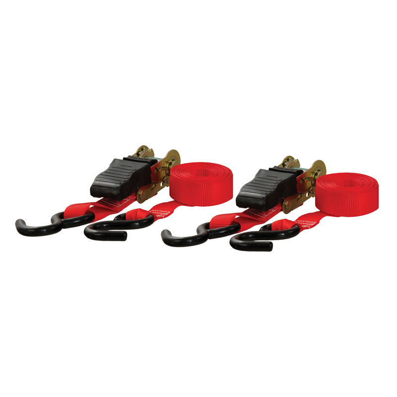 CURT | 10' Red Cargo Straps with S-Hooks (500 lbs, 2-Pack) CURT Hitch Accessories