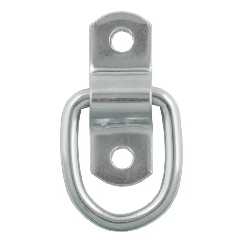 CURT | 1" x 1-1/4" Surface-Mounted Tie-Down D-Ring (1,200 lbs, Clear Zinc)