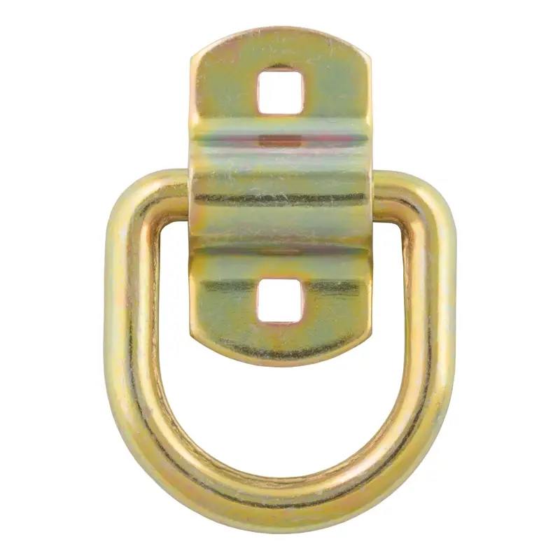CURT | 3" x 3" Surface-Mounted Tie-Down D-Ring (3,600 lbs, Yellow Zinc)
