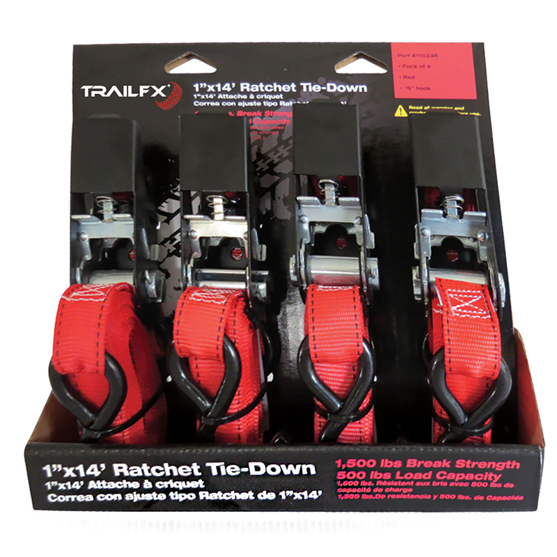 TrailFX | 14 X 1 500/1500 LB W/Ratch Red Pack 4