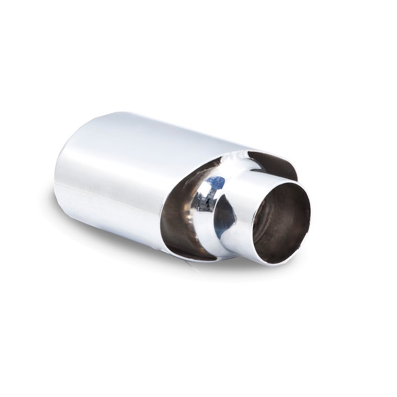 XForce | 2.5 Inlet, Oval (3X5.5) Double Angle Cut ,Single Wall RHS Stainless Steel Tip