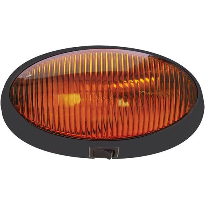 Optronics | PORCH OVAL WITH SWITCH, BLACK BASE, AMBER  Outdoor Lighting
