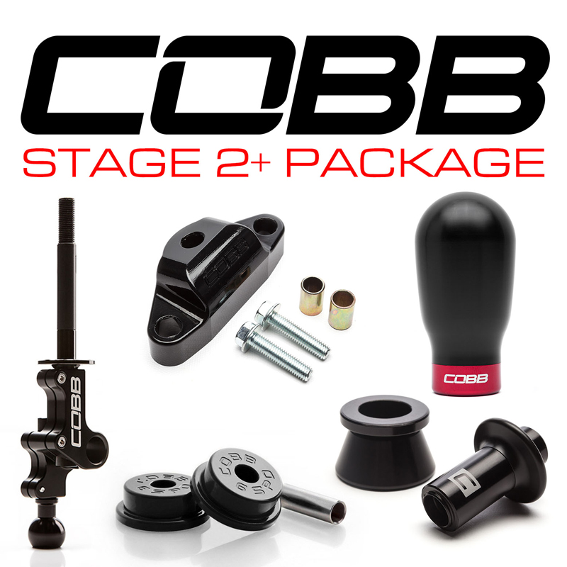 COBB | SHORT SHIFT STAGE 2+ DRIVETRAIN PACK 6MT - TALL WEIGHTED BLACK & BLACK - WRX STi 2004-2021 COBB Stage Package