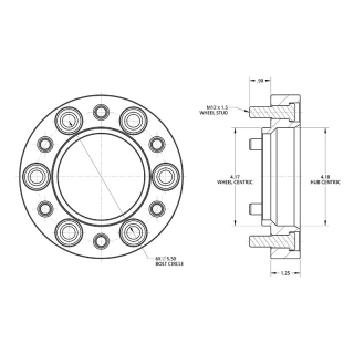 SPIDERTRAX | Wheel Spacer 1.25in BLACK - FJ Cruiser / Tacoma / 4Runner 07-14