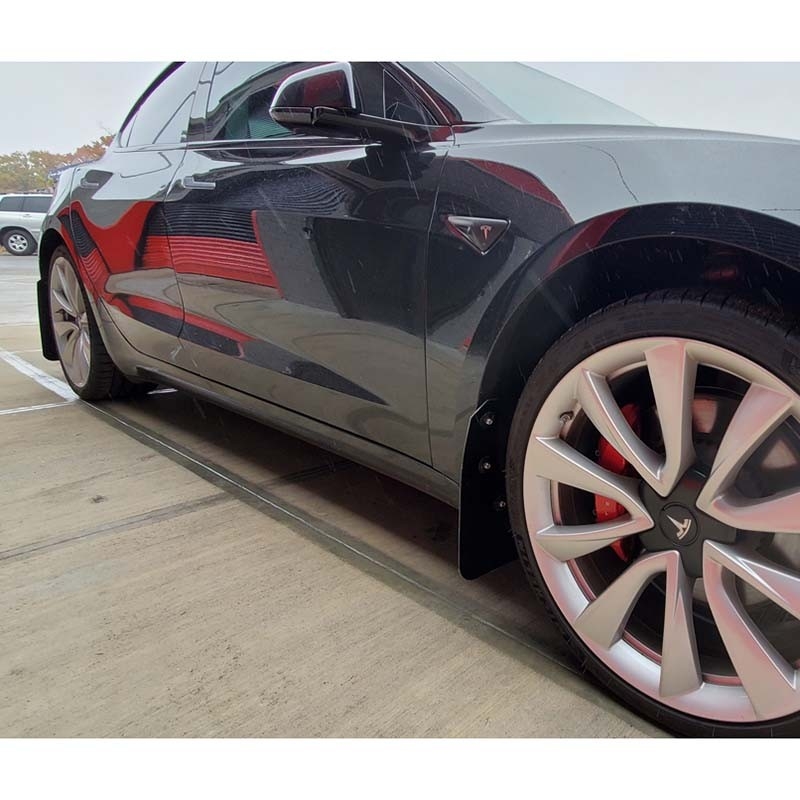 RallyArmor | UR Mud Flap Blue Logo - Tesla Model 3 2017-2023 RallyArmor Mud Flaps