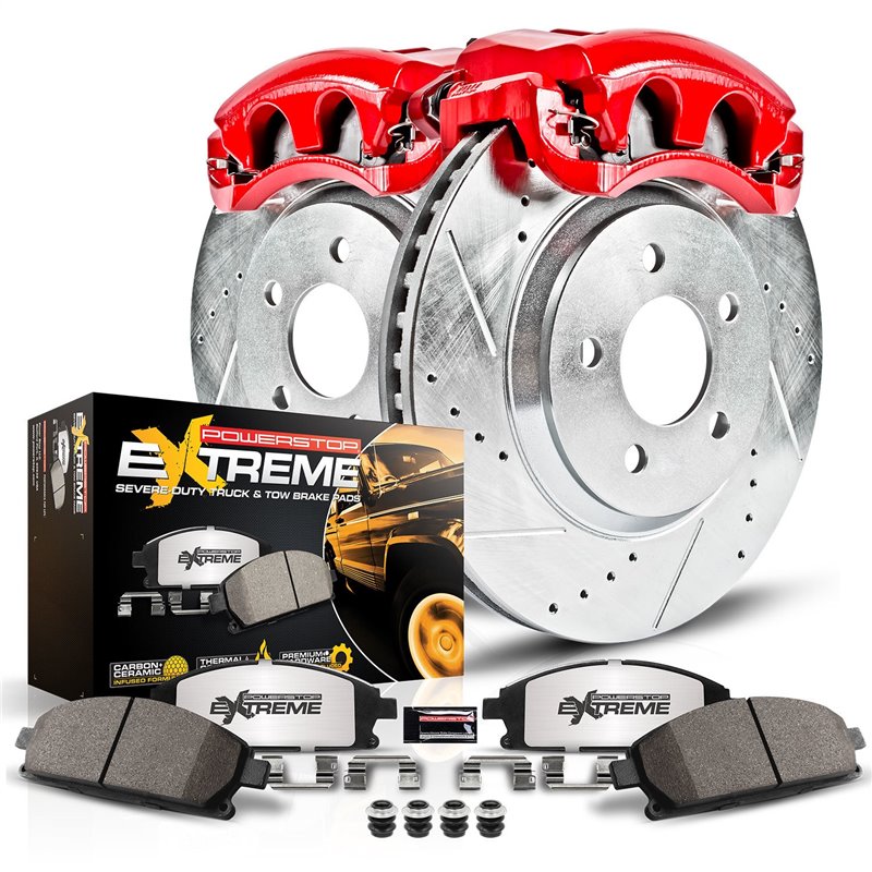 Power Stop KC5507 Front Z23 Evolution Sport Brake Kit with Calipers 