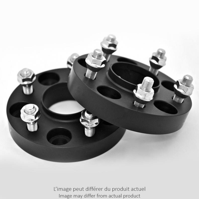 Pair Of 1 Thickness (25mm) Black Hubcentric Wheel Spacers ONLY | 5x10-