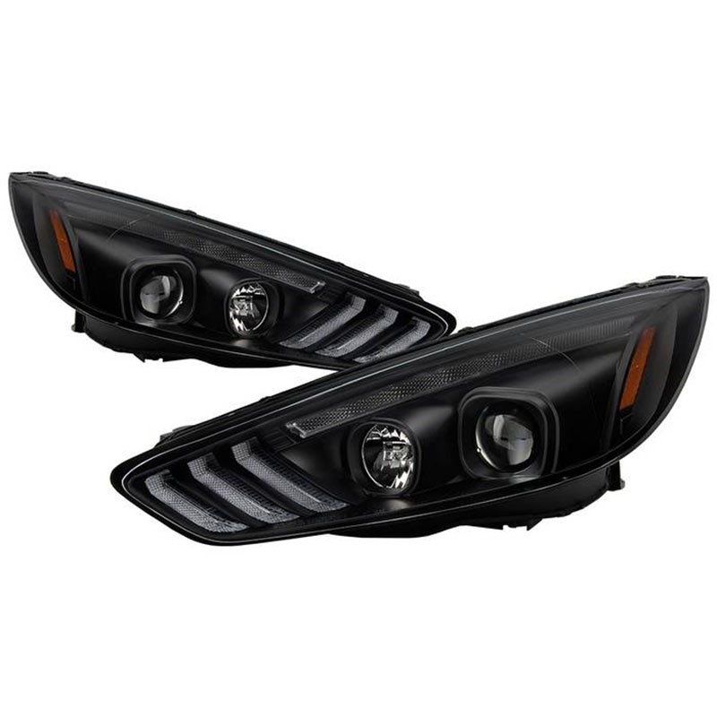 Spyder | Projector Headlights - Sequential Turn Signal Light Bar - Black SPYDER Switchback & Sequential Headlights