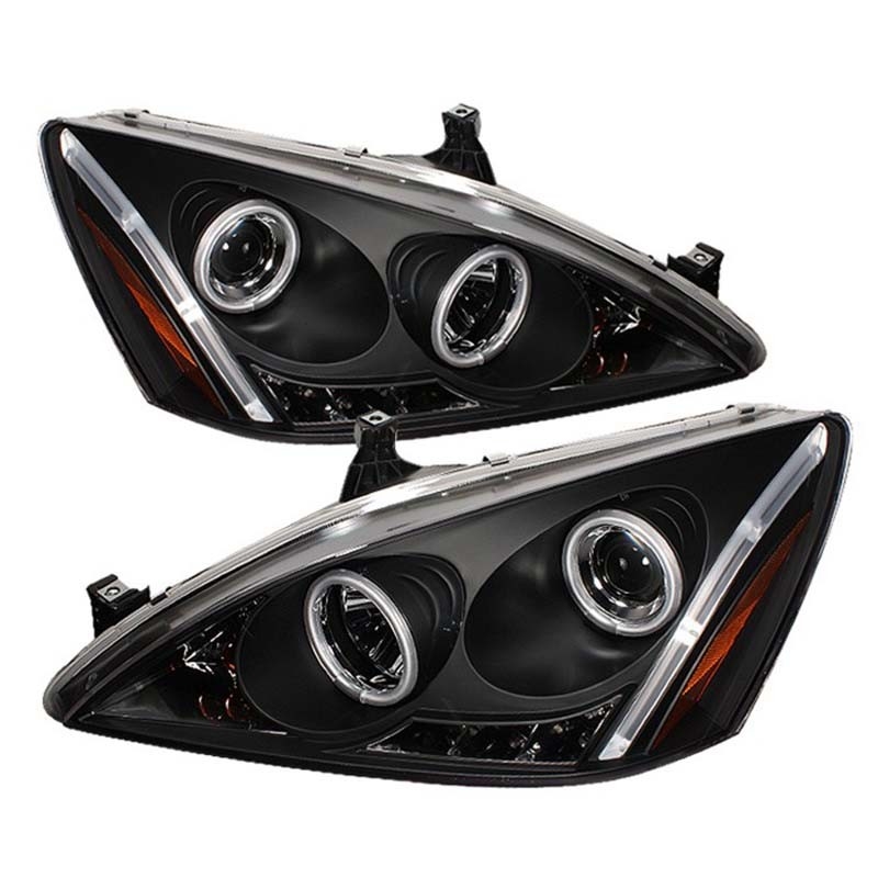 black ccfl halo projector headlights