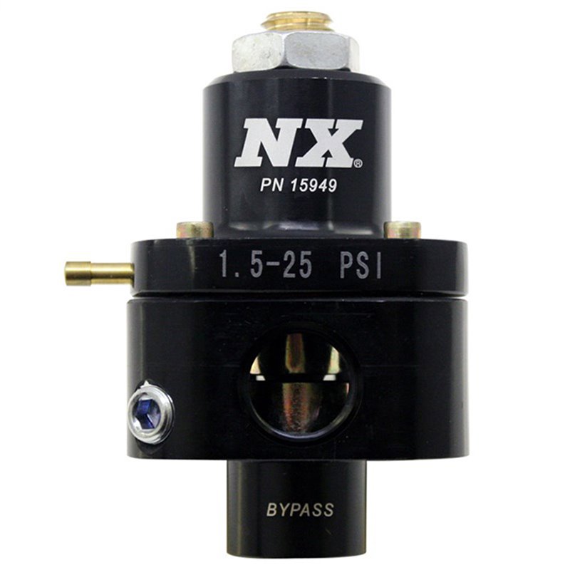 Nitrous Express | NX BILLET FUEL PRESSURE REGULATOR; BYPASS STYLE 1.5-25PSI Nitrous Express Fuel Pressure Regulator