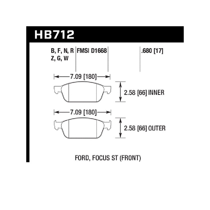 Hawk Performance | HPS 5.0 - Front Brake Pads - Focus ST 2.0T 2013-2014 Hawk Performance Brake Pads