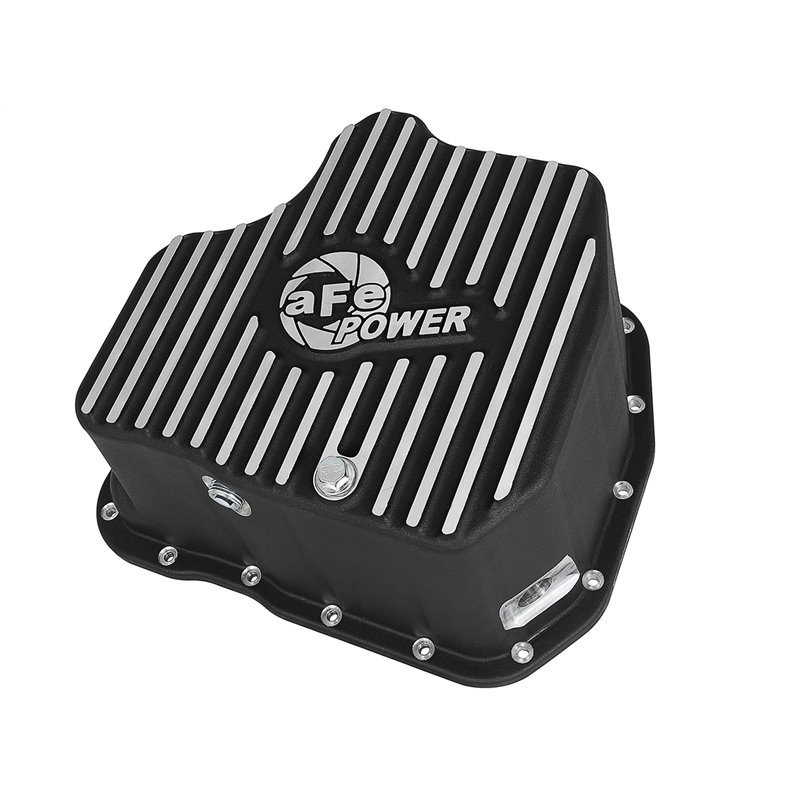 aFe POWER | aFe POWER Pro Series Engine Oil Pan Black w/Machined Fins - Chevrolet / GMC 6.6L 2001-2010