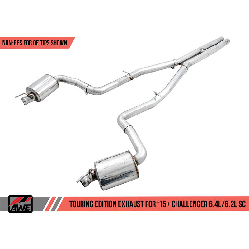 AWE Tuning | Touring Cat-Back Exhaust - Challenger 6.2L / 6.4L 2015-2023 AWE Tuning Cat-Back Exhausts