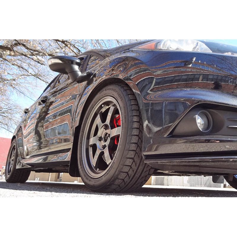 RallyArmor | Red Mud Flaps White Logo - Fiesta ST 2014-2019