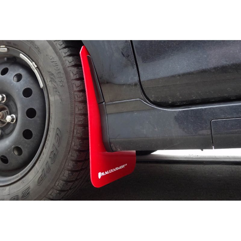 RallyArmor | Red Mud Flaps White Logo - Fiesta ST 2014-2019