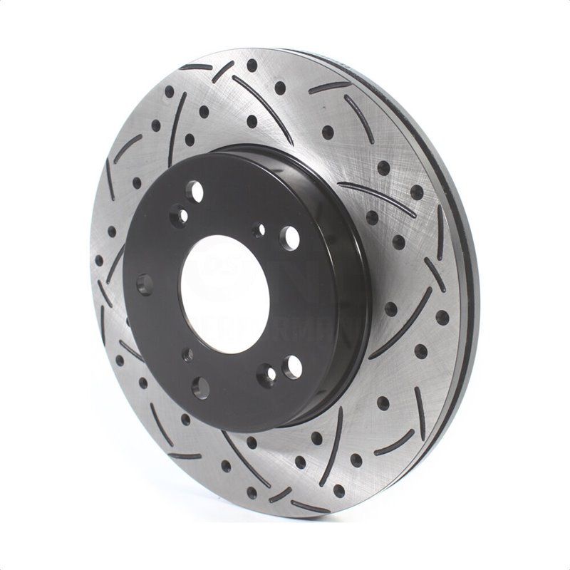 DS-One | Coated Slotted Drilled Disc Brake Rotor - Front - RSX / Civic / CR-Z 2002-2015
