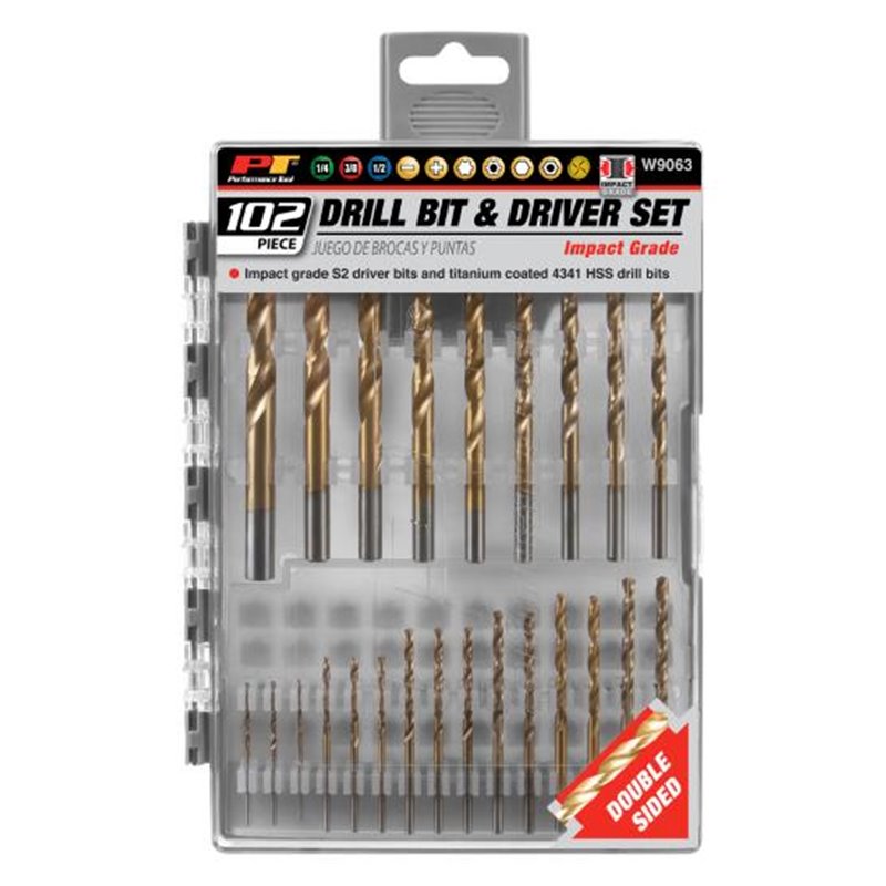 PT Performance Tool | 102 pc. Impact Driver and Drill PT Performance Tool Step Drill Bits