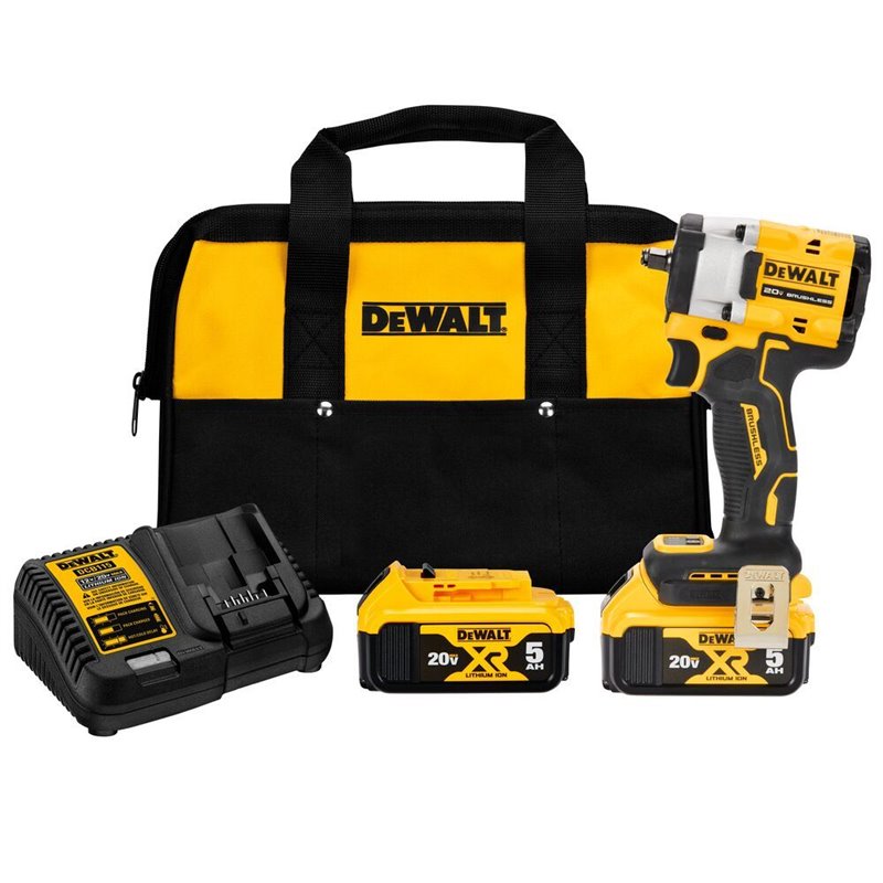 Dewalt | 20V 3/8" IMPACT WRENCH 5.0AH W/ 2 BATTERIES AND BAG  Power Impact Wrenches