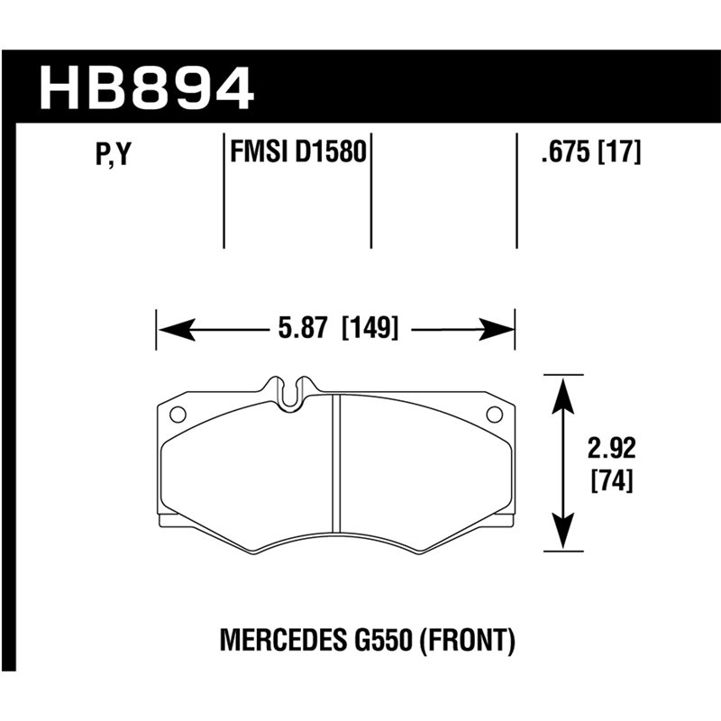 Hawk Performance | SuperDuty Disc Brake Pad - G550 4.0T / 5.5L 2009-2018 Hawk Performance Brake Pads