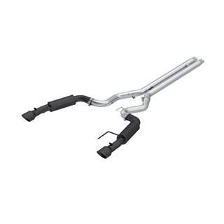 MBRP | Exhaust 3in. Cat Back; Dual Split Rear; Race Version; 4.5in. tips; Black Coated - Mustang GT / GT Premium 5.0L 2024