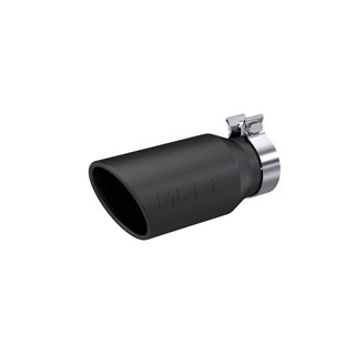 MBRP | Exhaust 4.5in. OD; 3.2in. inlet; 10in. in length; Angled cut Rolled End; BLK