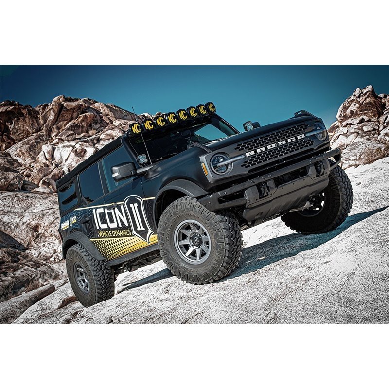 ICON Alloys | 2021-2023 Bronco Sasquatch, 2-3" Lift, Stage 3 Suspension System, Tubular UCA, Heavy Rate Rear Spring