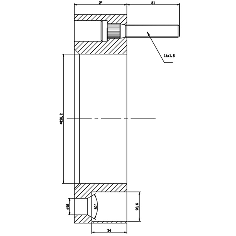DAI | Wheel Spacer 2.0" / 125.2mm / 8x170 / 14x1.5
