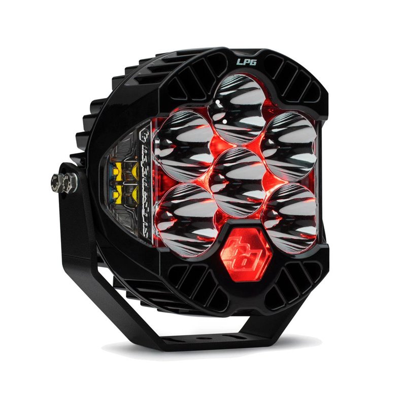 Baja Designs | LP6 Pro LED Auxiliary Light Pod - Light Pattern: Driving/Combo Color: Clear Backlight: Red