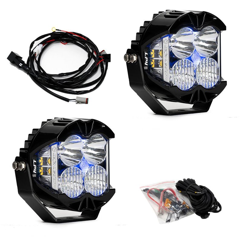 Baja Designs | LP4 Pro LED Auxiliary Light Pod Pair - Light Pattern: Driving/Combo Color: Clear Backlight: Blue