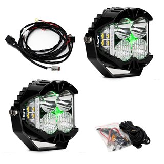 Baja Designs | LP4 Pro LED Auxiliary Light Pod Pair - Light Pattern: Driving/Combo Color: Clear Backlight: Green