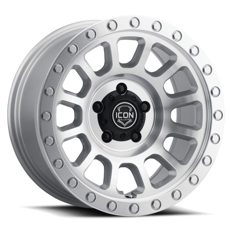 ICON Alloys | Hulse, Silver Machined, 17 x 8.5 / 6 x 135, 6mm Offset, 5" BS