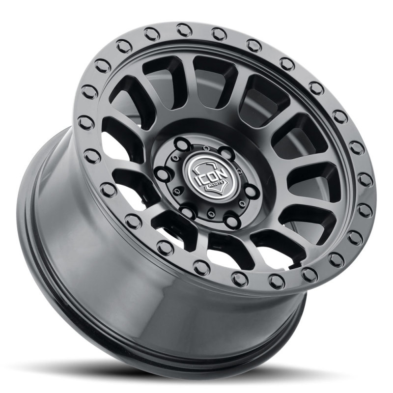 ICON Alloys | Hulse, Double Black, 17 x 8.5 / 6 x 5.5, 0mm Offset, 4.75" BS