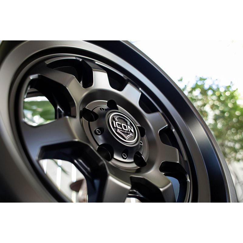 ICON Alloys | Nuevo, Satin Black, 17 x 8.5 / 6 x 5.5, 0mm Offset, 4.75" BS