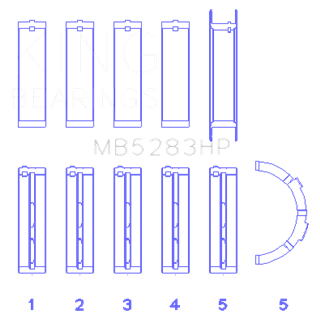 King Bearings | MAIN BEARING SET For FORD V8, 4.6L DOHC/SOHC 24V