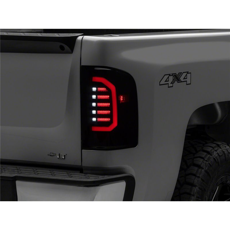 Raxiom | Axial Series LED Tail Lights Black Housing Smoked Lens - Silverado 1500 / 2500 HD / 3500 HD 2007-2014