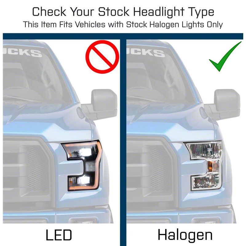 Raxiom | G3 Projector Headlights with LED Accent Black Housing Clear Lens - F-150 2.7T / 3.5L / 5.0L 2015-2017