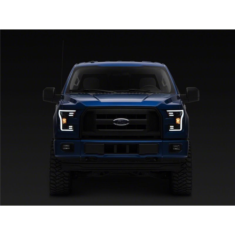 Raxiom | G3 Projector Headlights with LED Accent Black Housing Clear Lens - F-150 2.7T / 3.5L / 5.0L 2015-2017