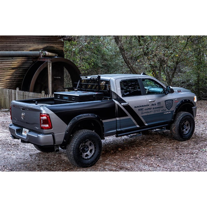 Bushwacker | 20146-02 Black Pocket/Rivet Style Smooth Finish Rear Fender Flares for 2023-2024 Ford F-250/350 - F-250 / F-350  20