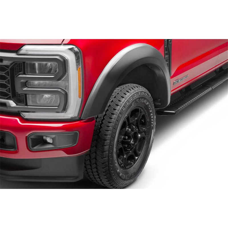 Bushwacker | 20147-02 Black Extend-A-Fender Style Smooth Finish Front Fender Flares for 2023-2024 Ford F-250/350 - F-250 / F-350