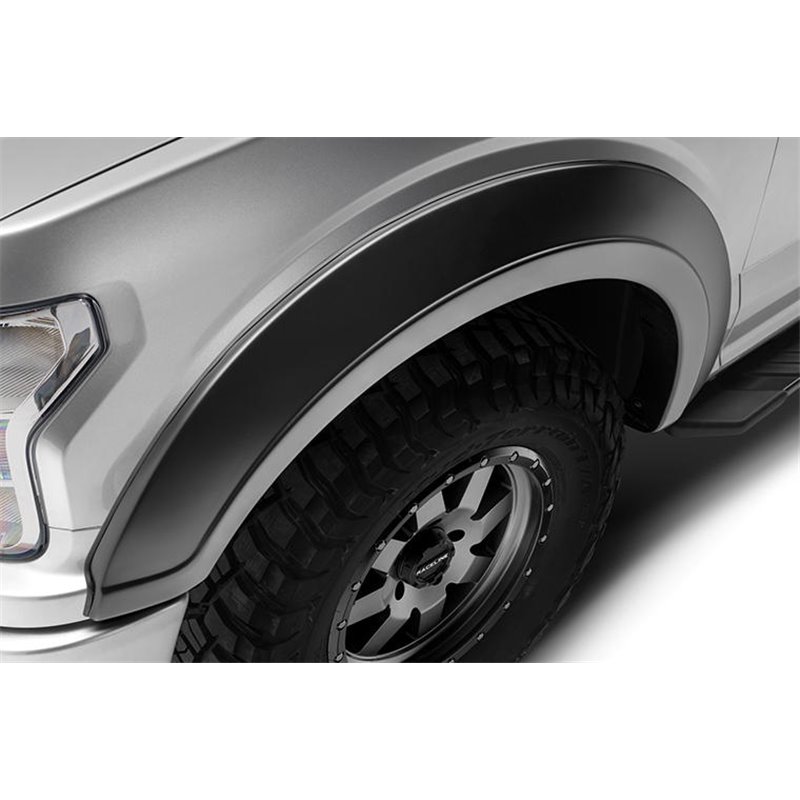 Bushwacker | 20147-02 Black Extend-A-Fender Style Smooth Finish Front Fender Flares for 2023-2024 Ford F-250/350 - F-250 / F-350