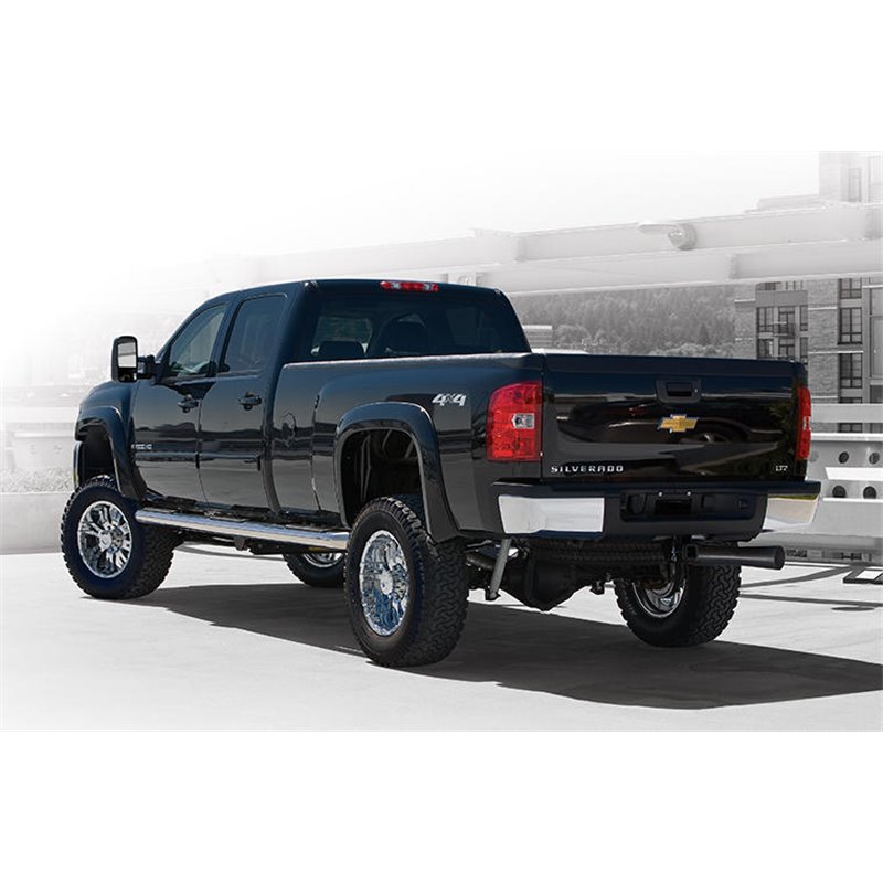 Bushwacker | 20147-02 Black Extend-A-Fender Style Smooth Finish Front Fender Flares for 2023-2024 Ford F-250/350 - F-250 / F-350