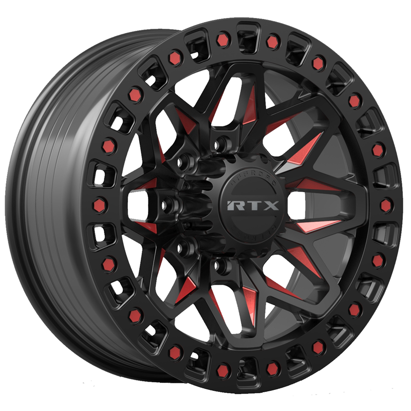 RTX | Zion 18x9 8x180 ET20 CB125.1 Gloss Black Milled Red
